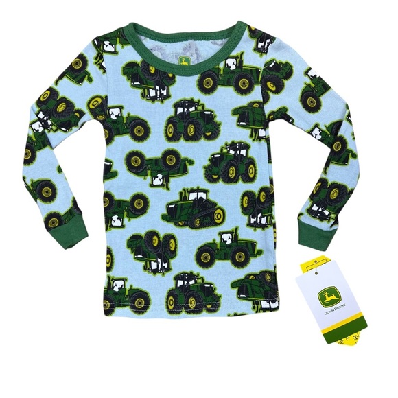 John Deere Tractor Print Infant Baby Boy Pajama Sleepwear Set - Size 18M - Picture 2 of 6